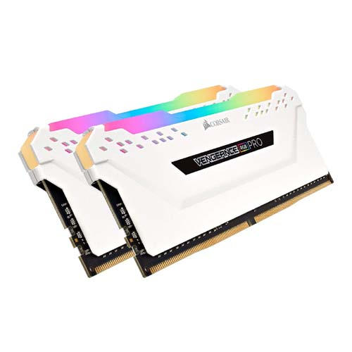 Corsair Vengeance RGB PRO 32GB (2 x 16GB) DDR4 DRAM 3200MHz C16 Memory Kit - White (CMW32GX4M2C3200C16W)